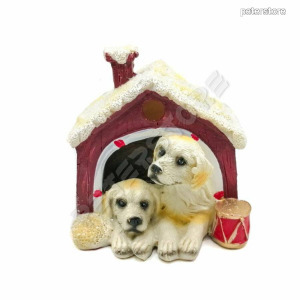 Karácsonyi dísz - Labrador Kutya Házban Ledes