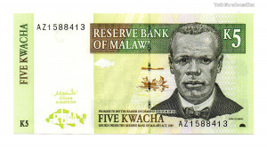 Malawi 5 Kwacha Bankjegy 2004 P36br Replacement