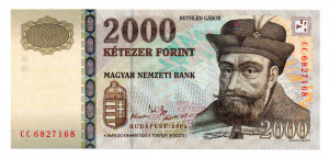 2000 Forint Bankjegy 2004 CC gEF, él nélküli hullám