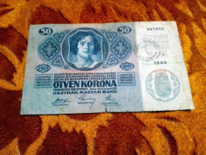 1914 -es 50 Korona bankó  azonosítandó körbélyegzővel Ritkább!!!! (L2203)