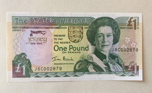 1 font / 1 pound Jersey 2004 hajtatlan UNC emlékbankjegy - II. Erzsébet