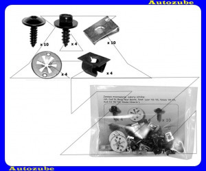 VW  BORA  1998.11-2005.12  /1J/  Alsó  motorvédő  burkolat  rögzítő  készlet  (32db)  {ROMIX}
