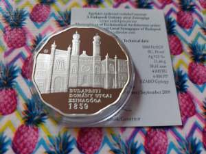 2009 Dohány utcai Zsinagóga ezüst 5000 forint UNC PROOF