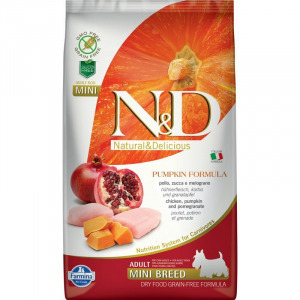 N&D Dog Grain Free csirke&gránátalma sütőtökkel adult mini 2,5kg (LPHT-PND025854S)