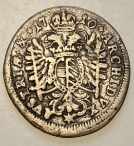 I. József Habsburg EZÜST 3 krajcár érme (1710). 1 Ft-os licit! (59)