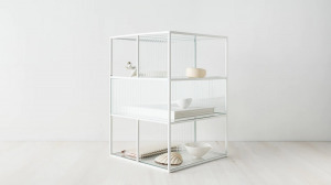 Új IKEA Sammangang üvegvitrin fehér - dobozos