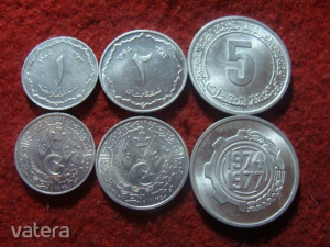 Algéria 3 féle UNC érme egyben 1 és 2 centimes 1964+FAO 5 centimes 1974     1/1