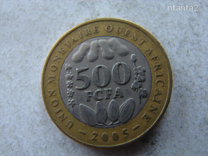 BIMETÁL NYUGAT AFRIKA 500 FRANCS, 2005. 1 DB.