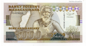 Madagaszkár 25000 Frank Bankjegy 1993 P74A