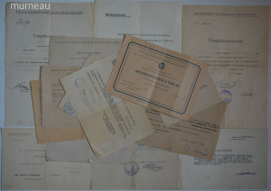 BM Államrendőrség rendőr hőhadnagy dokumentumai 1945-1950 + egy közbiztonsági érem adományozó Kép