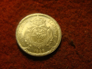 Spanyol ezüst 50 centimos 1926 UNC