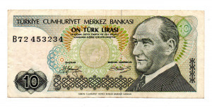 Törökország 10 Lira Bankjegy 1979 P193