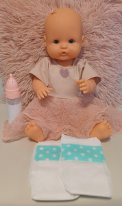 Famosa fürdethető, itatható, pisilős baba varázscumisüveggel 42 cm