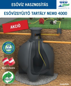 AKCIÒ esővízgyűjtő tartály NEMO polietilénből, 4100 liter