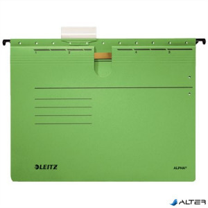 Függőmappa, gyorsfűzős, karton, A4, LEITZ 'Alpha', zöld