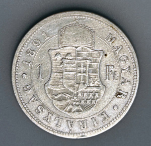 Ferenc József ezüst Forint 1891 K.B.