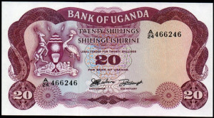 Uganda 20 shilingi UNC 1966
