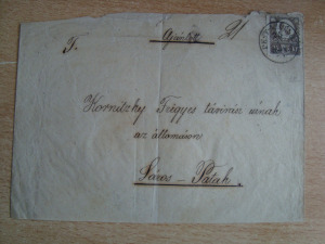 1871 15 kr levél Pest