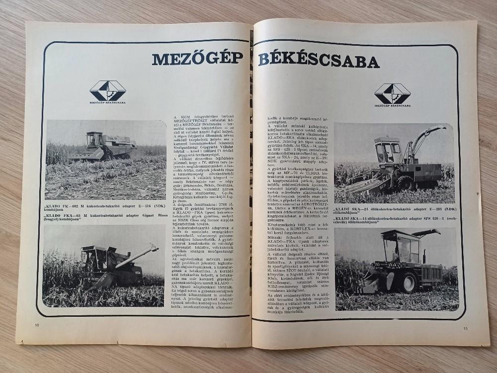 1978 MEZŐGÉP traktor nagy képes reklám oldalak és más Békés megyei cégek PR kiadványa