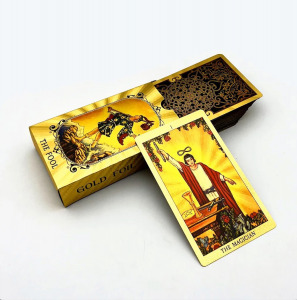 Arany Tarot kártya pakli műanyag lapok és doboz (új, bontatlan, fóliázott) EXKLUZÍV!!!