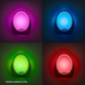 Éjszakai 7 LED RGB színváltós hangulatvilágítás jelzőfény irányfény fény AC 230V kapcsolós
