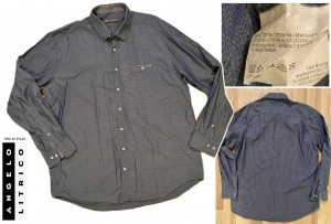 43/44 C&A  Angelo mini mintás pamut luxus férfi ing XL kifogástalan igényes ing kitűrve is viselhető