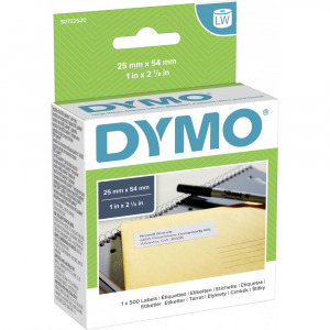 DYMO Etikett tekercs 11352 S0722520 54 x 25 mm Papír Fehér 500 db Permanens Univerzális etikett