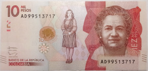 Kolumbia 10000 peso 2016 UNC