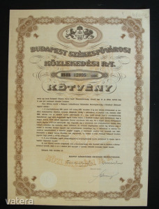 BKV - közlekedési rt. kötvény 1930