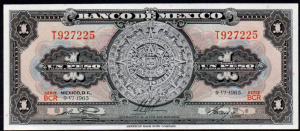 Mexikó 1 peso UNC 1965