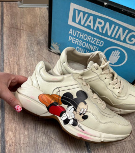 GUCCI fake Disney Mickey Mouse collab bézs cipő EUR 39