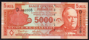 Paraguay 5000 guaranies UNC 2005