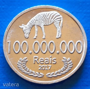 Cabinda 100.000.000 reais 2017 UNC Zebra