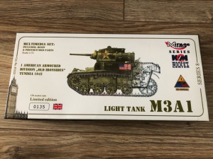 1/35 MIRAGE HOBBY M3A1 U.S. LIGHT TANK, HARCKOCSI MAKETT, LIMITED EDITION