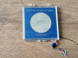 200 forint 1975 Magyar Tudományos Akadémia ezüst MNB tokban BU