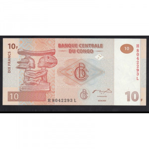 Kongó, 10 francs 2003 UNC