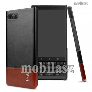 Blackberry Key2, Imak Ruiyi műanyag védőtok, Bőrbevonatú hátlap, Fekete, barna