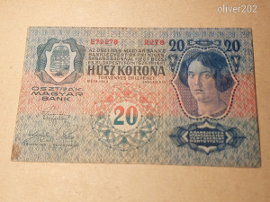 1913   OSZTRÁK MAGYAR  BANK  20  KORONA    !!!   2