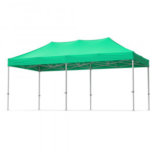 3x6 méteres összecsukható kerti pavilon sátortetővel - zöld