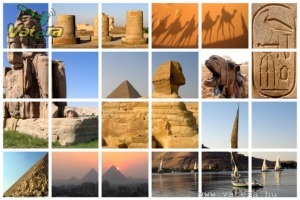 Ingyen posta, kész kép feszítőkeretben, Egyiptom, Piramis, Sivatag, Montázs, vászonkép