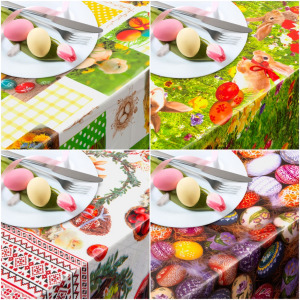 Húsvéti viaszos asztal terítő - húsvéti mintás - 100 x 140 cm 4 féle elérhető