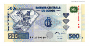 Kongó 500 Frank Bankjegy 2002 P96