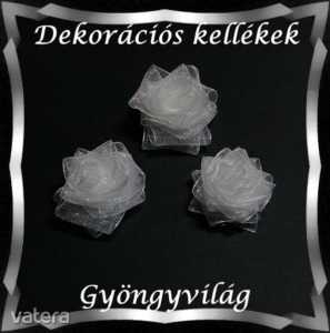 Dekorációs kellék: organza virág DK-VO 01-30 3db