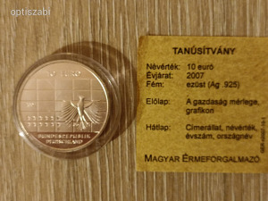 2007 .925 ezüst Németország 10 Euro gyüjtői érme (Német Szövetségi Bank)