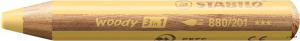 Színes ceruza, kerek, vastag, STABILO 'Woody 3 in 1 Pastel', pasztell sárga