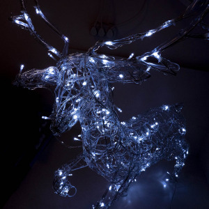 Karácsonyi LED szarvas kültérre / 70 cm, világító dekoráció - hideg fehér fénnyel